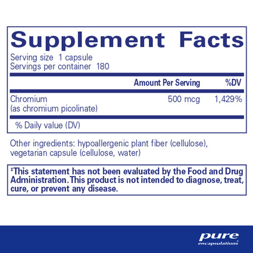 Chromium (picolinate) 500 mcg.